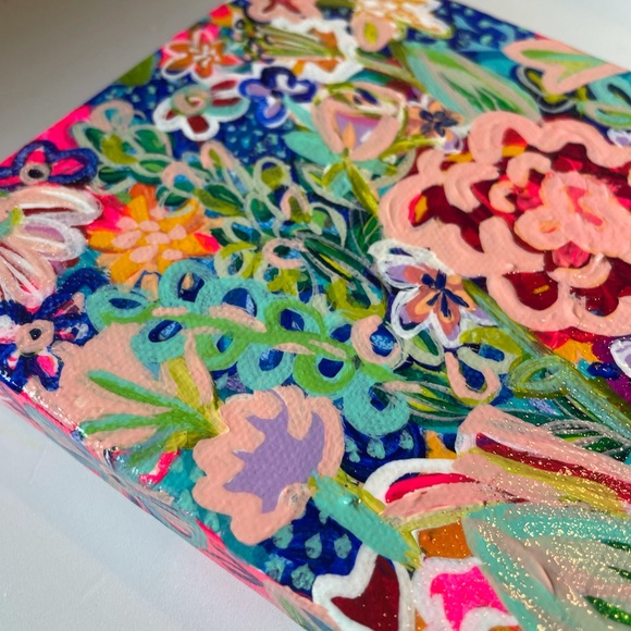 SOLD Original Art - Acrylic Contemporary Painting, Flowers, Garden/Surf Vibes - Picture 7 of 13